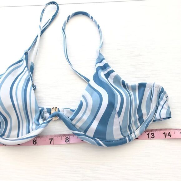 Blue Wave Bikini 2 Piece Set Underwire Bikini Top & High Rise Bikini Bottoms - Picture 7 of 9